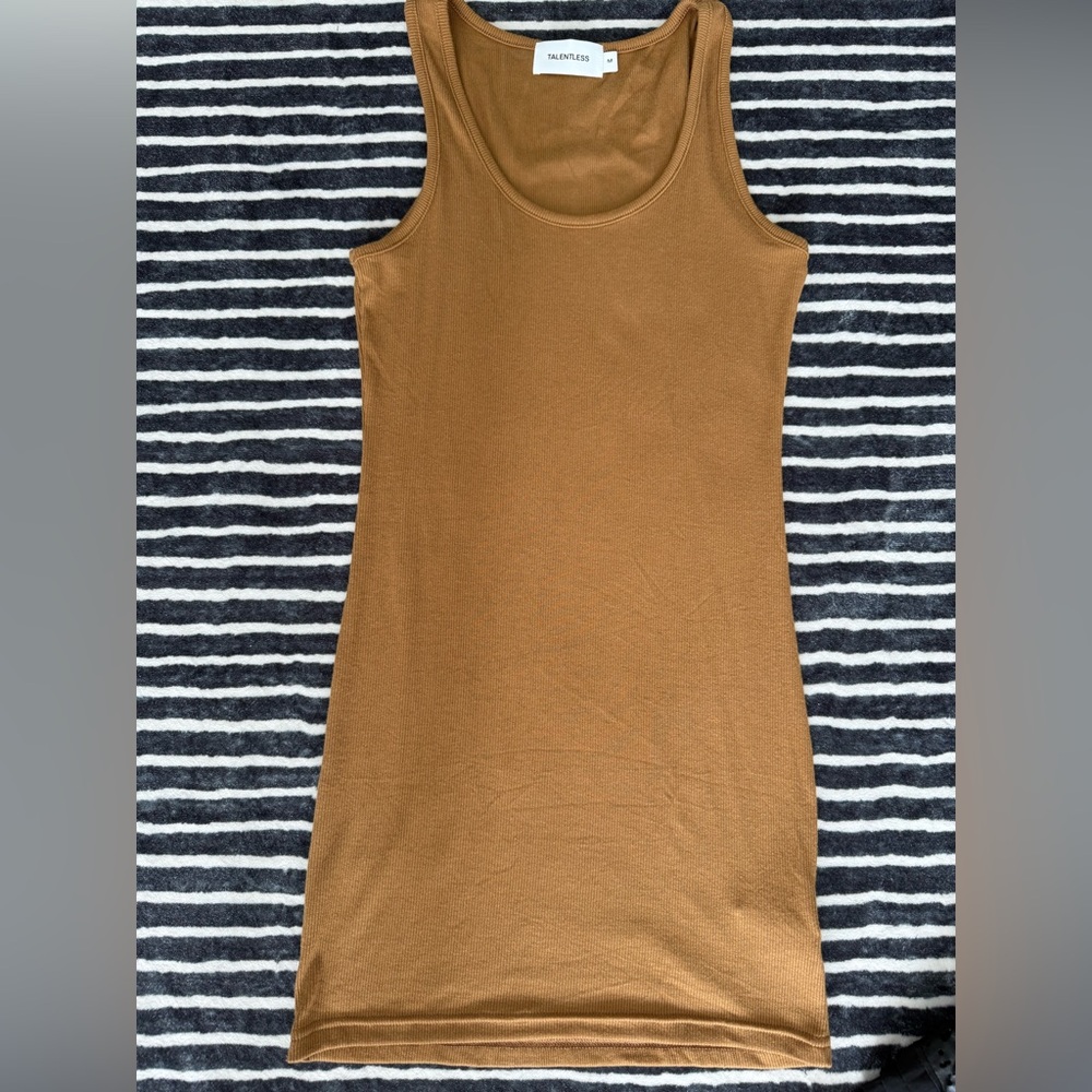 TALENTLESS Camel Ribbed Dress - Picture 5 of 7